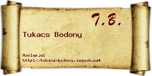 Tukacs Bodony névjegykártya